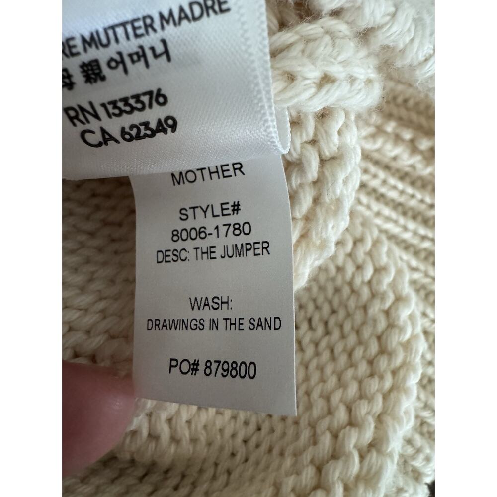 MOTHER Sweater Cotton Jumper Women’s Large Cream Drawings In The Sand $395 - Picture 8 of 16